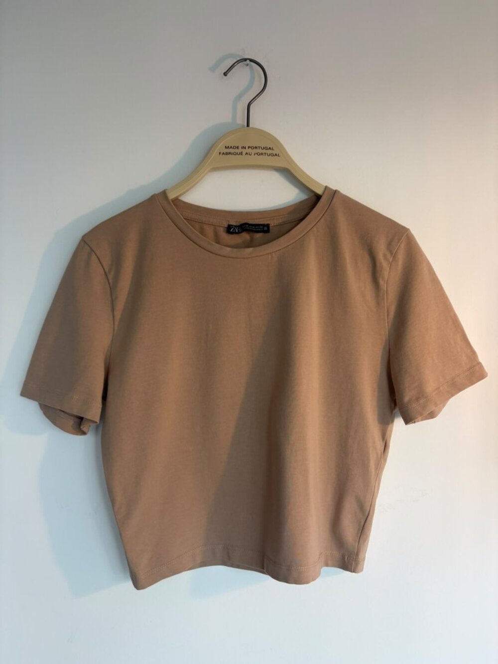 Zara Tan / Camel Cropped T-Shirt β Size M